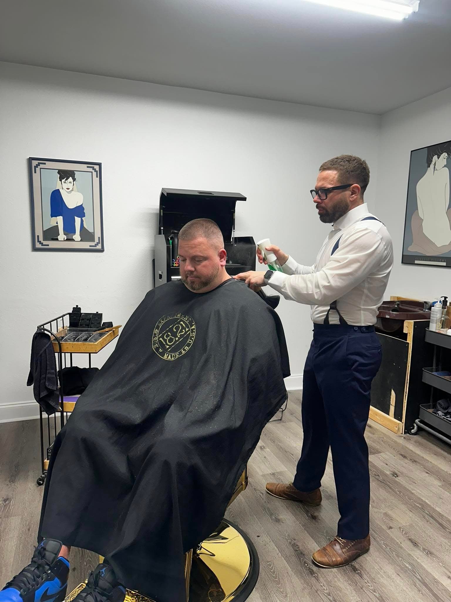 Eric Falgout at work in the Chairapy salon